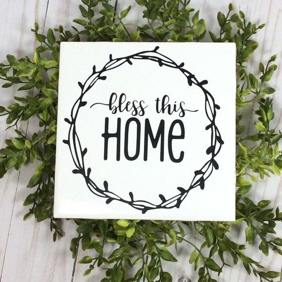 Bless This Home Decorative Tile Sign - Picture 5 of 5